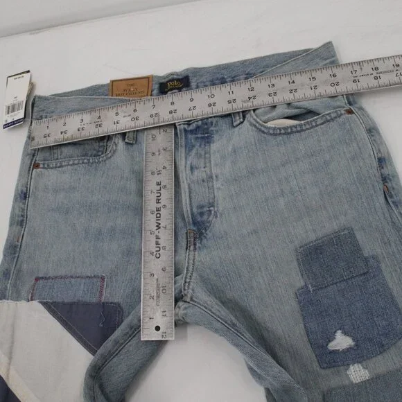 NWT Polo Ralph Lauren Jeans Womens 29 L27 Avery Boyfriend Patchwork Button Fly - Picture 7 of 16